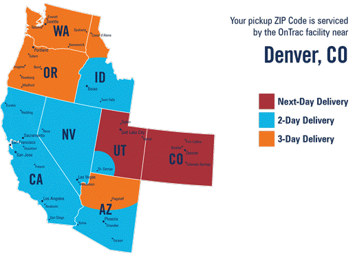 OnTrac service map