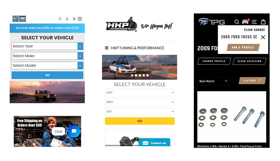 Responsive Auto Parts Websites