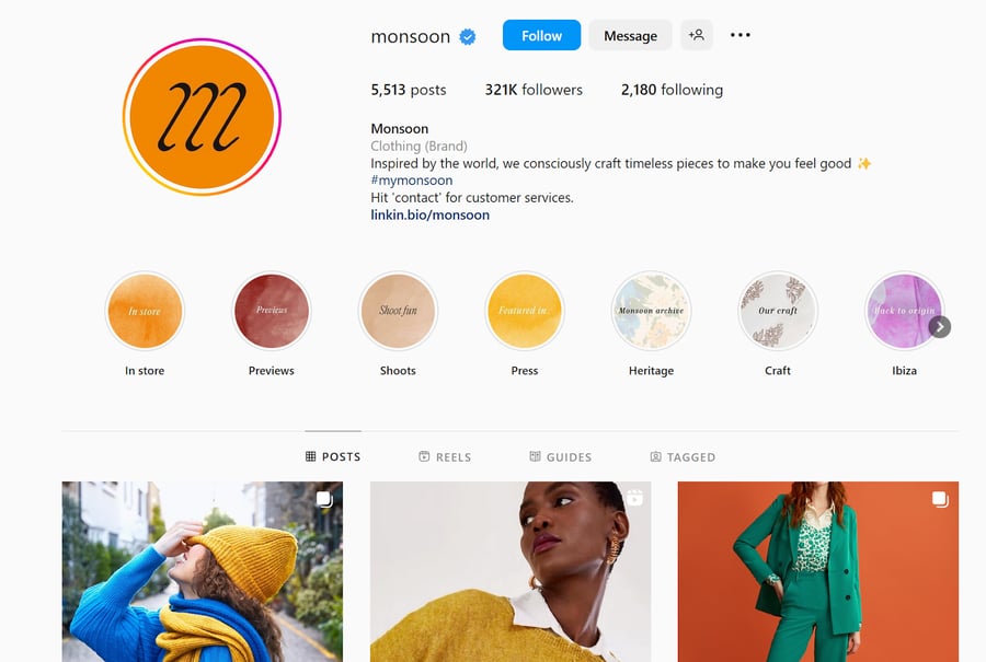 Monsoon Instagram profile