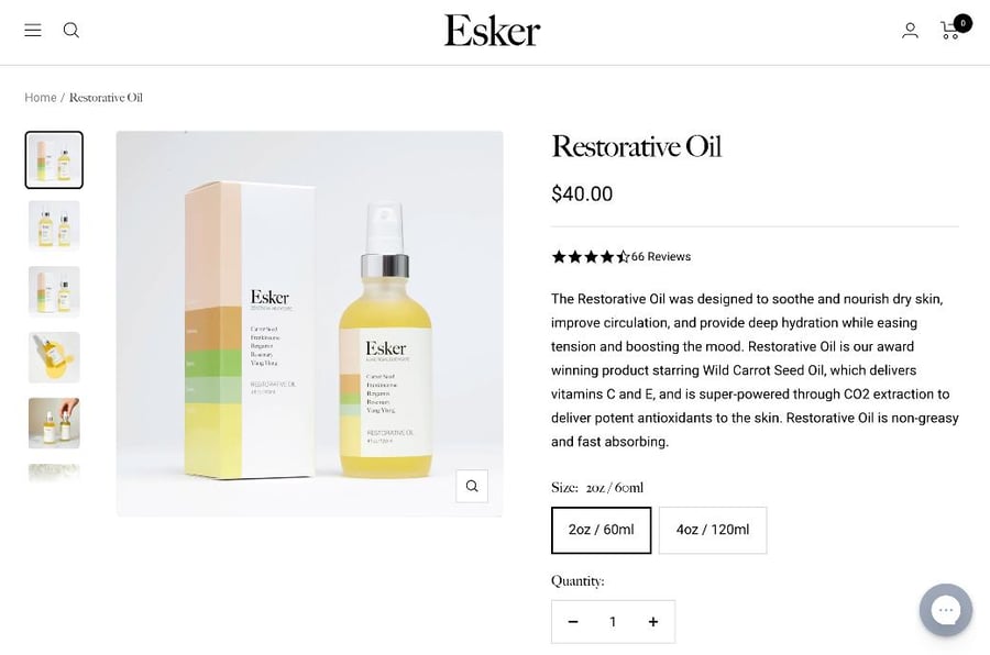 Esker packshot product photo