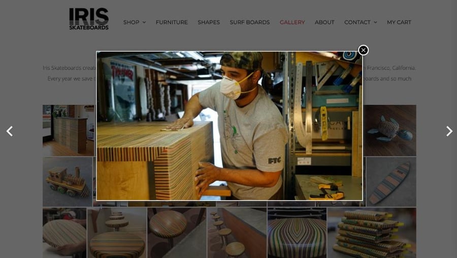 Iris Skateboards production process photo