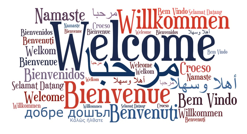 "Welcome" in different languages and fonts