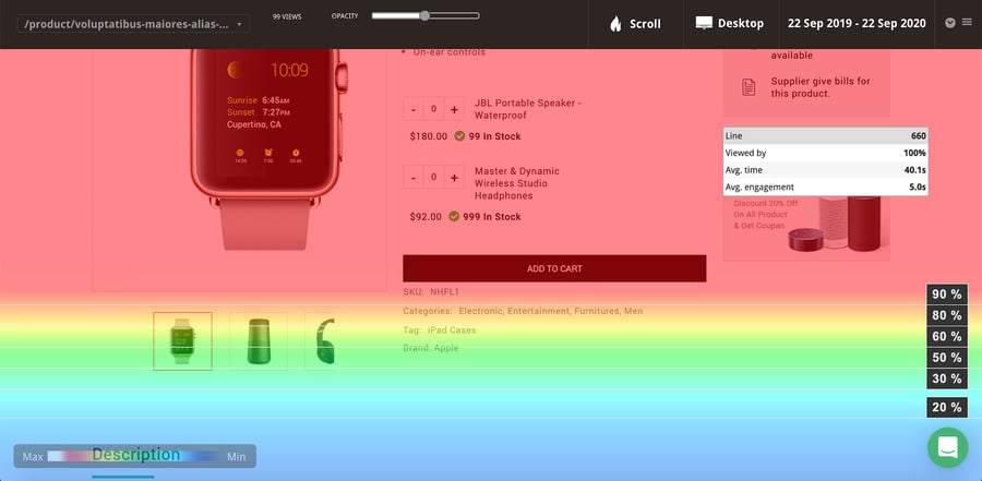 Mouseflow scroll heatmap