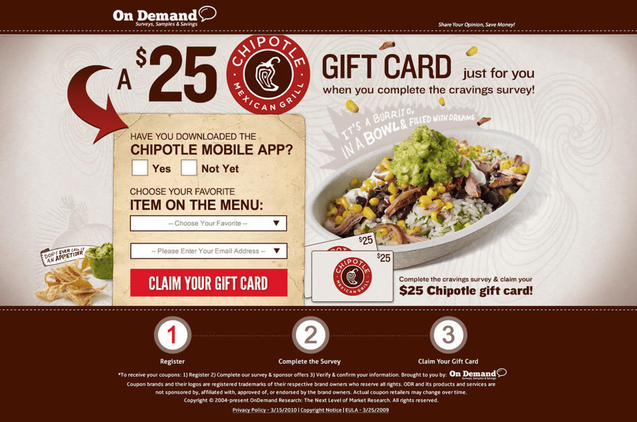 Chipotle Landing Page