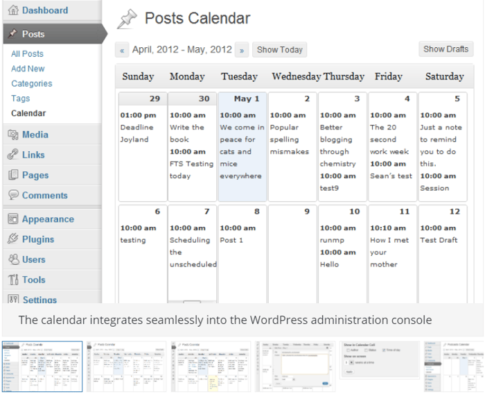 Editorial Calendar WordPress Plugin