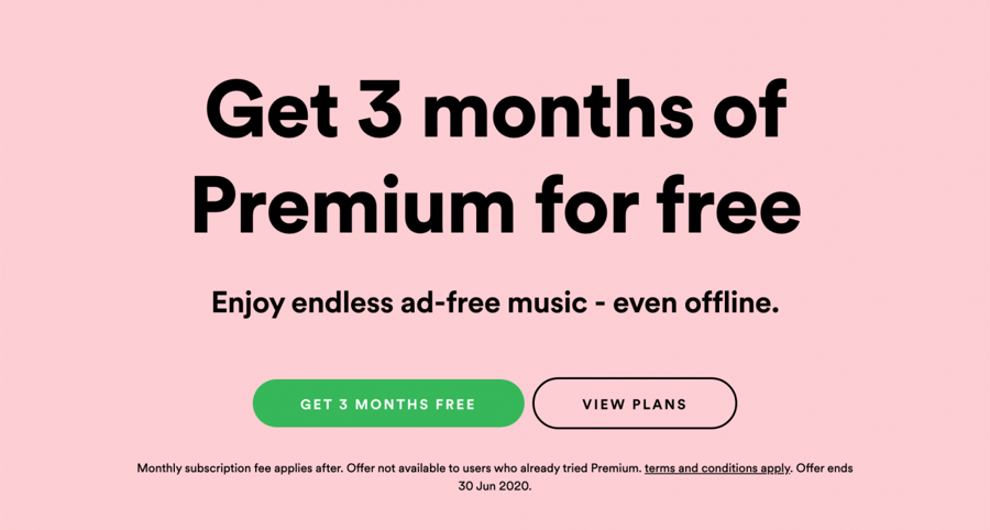 3 months free offer from Spotify