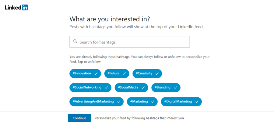 LinkedIn hashtags