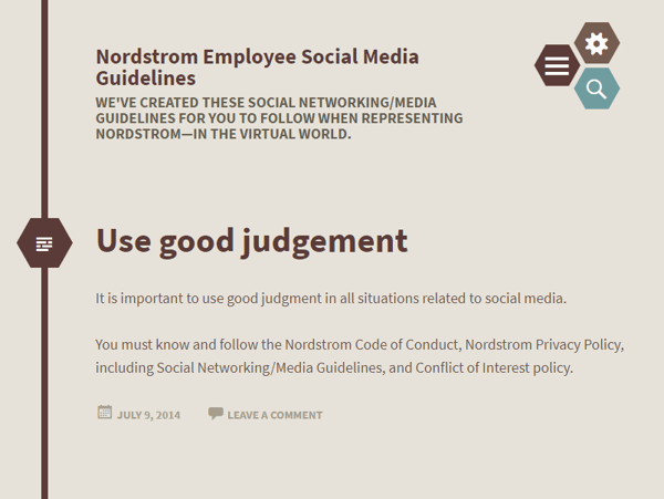 Nordstrom social media guidelines